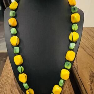 Austria beaded necklace with colorful celluloid Catalina beads